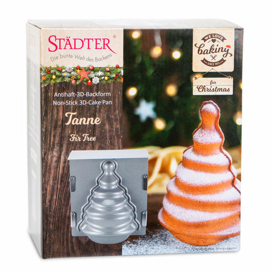 Städter We Love Baking Tannenbaum, 3D-Backform, Kuchenform, Weihnachten, Backzubehör, 19 x 21 x 13 cm, 661837