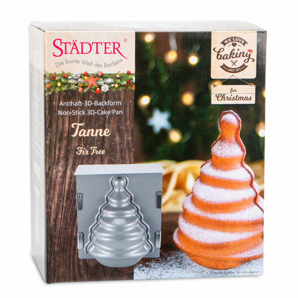 Städter We Love Baking Christmas tree, 3D baking pan, cake pan, Christmas, baking accessories, 19 x 21 x 13 cm, 661837