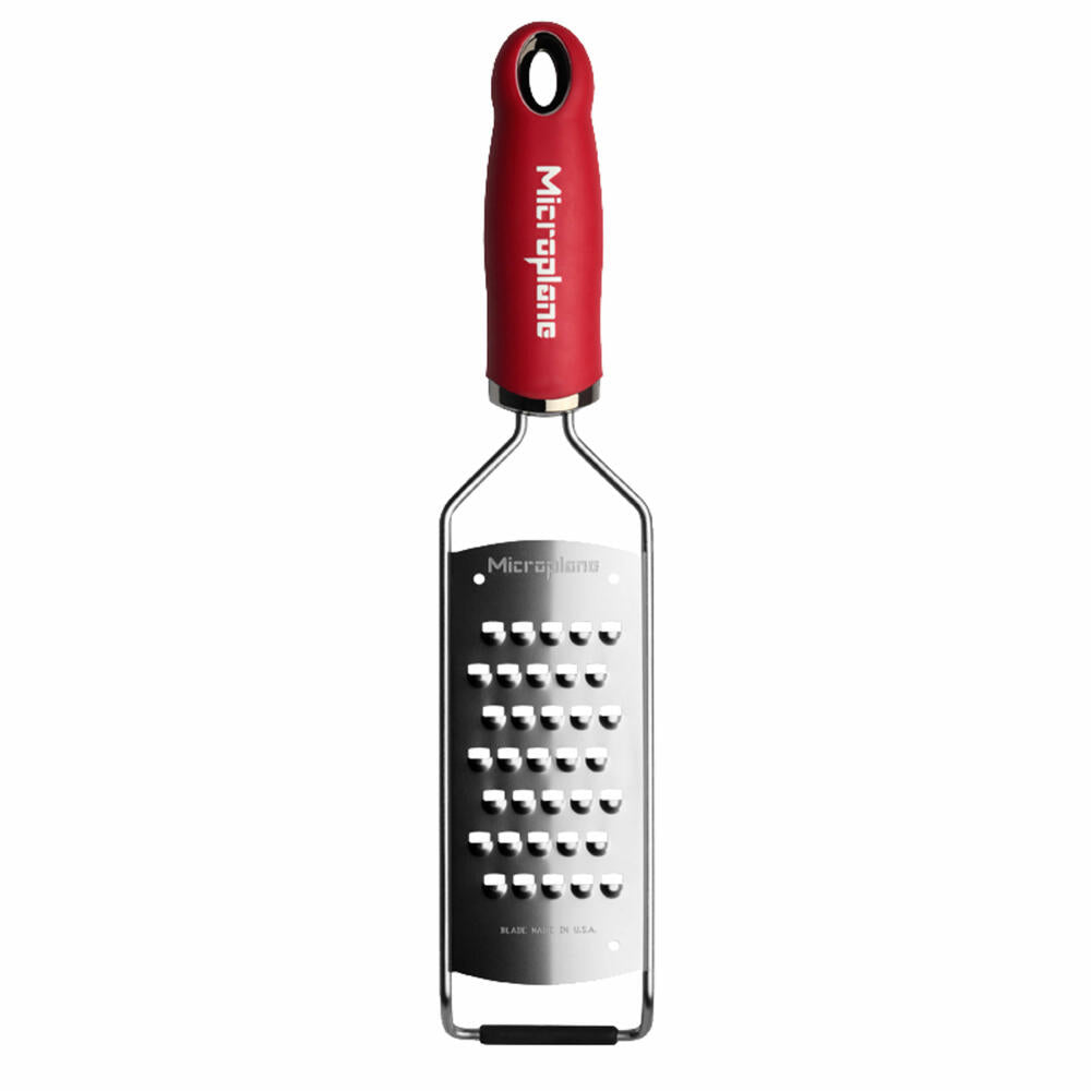 Microplane Kitchen Grater Gorumet Very Coarse, Coarse Grater, Rasp, Stainless Steel, Plastic, Red, 45108