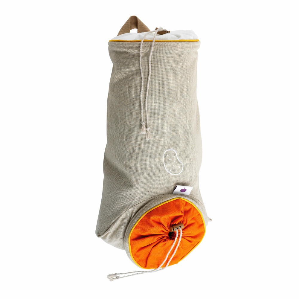 Mastrad Vegetable Storage Bag Large, Potato Bag, Vegetable Bag, Vegetable Sack, Fabric, Orange, F93364