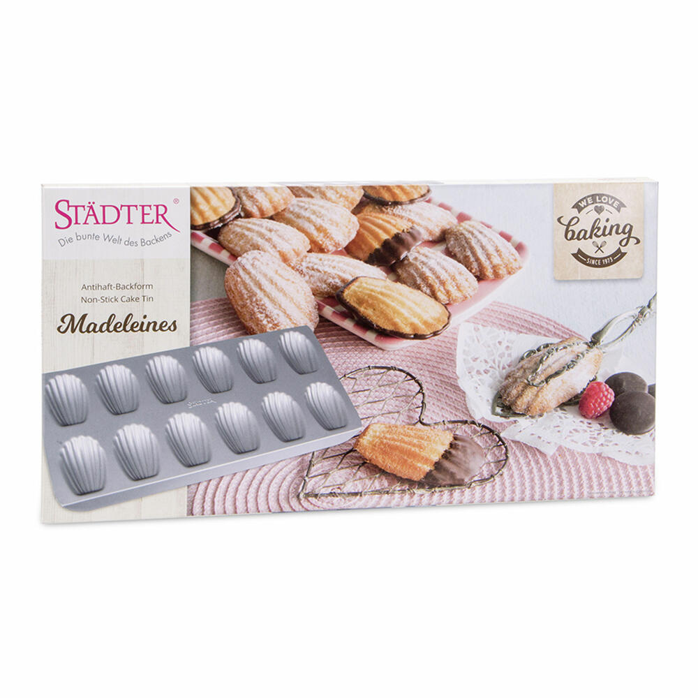 Städter We Love Baking Bear Paws / Madeleines, Baking Pan, Baking Tray, Madeleine Mold, 40 x 20 cm, 661806