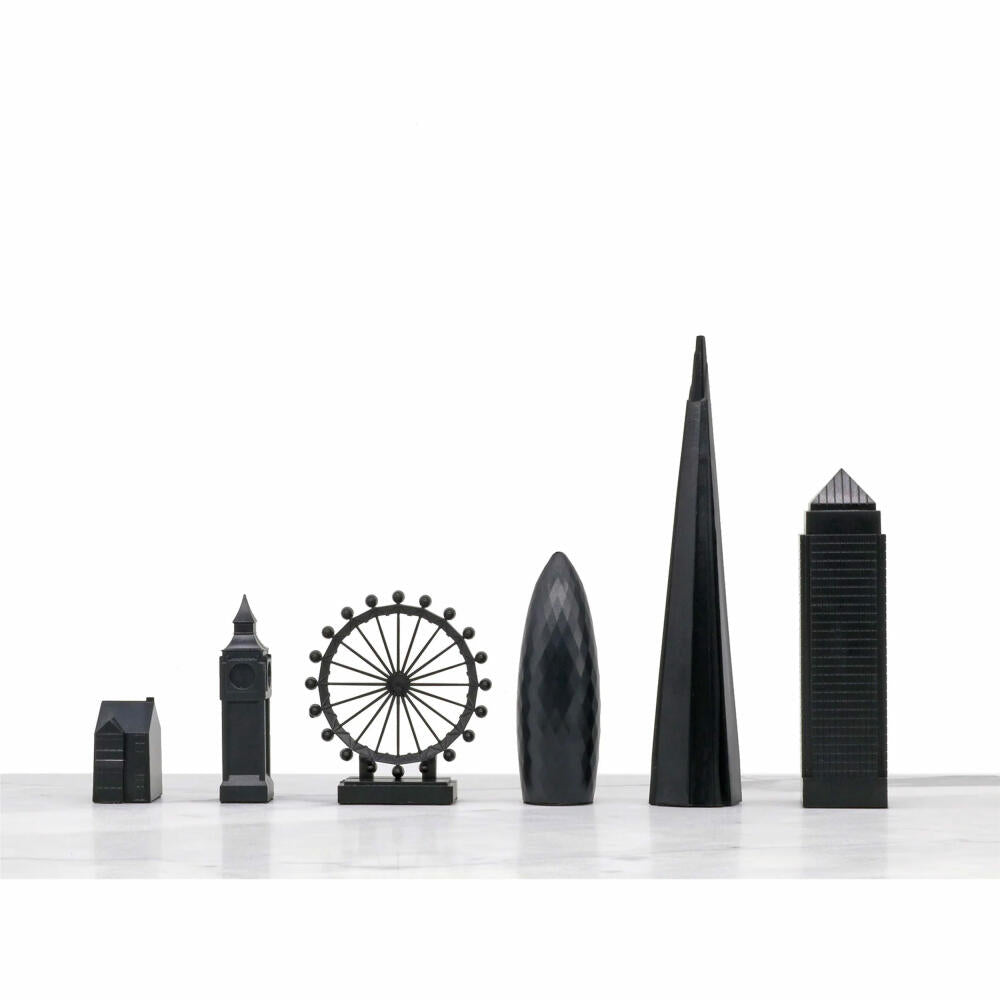 Skyline Chess London Edition, Designer City Chess with Acrylic Figures, 38 x 38 cm, 050