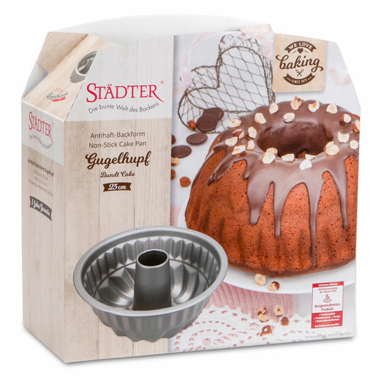 Städter We Love Baking Gugelhupf, baking pan, Gugelhupf pan, cake pan, metal, Ø 23 cm / H 10.5 cm, 661202