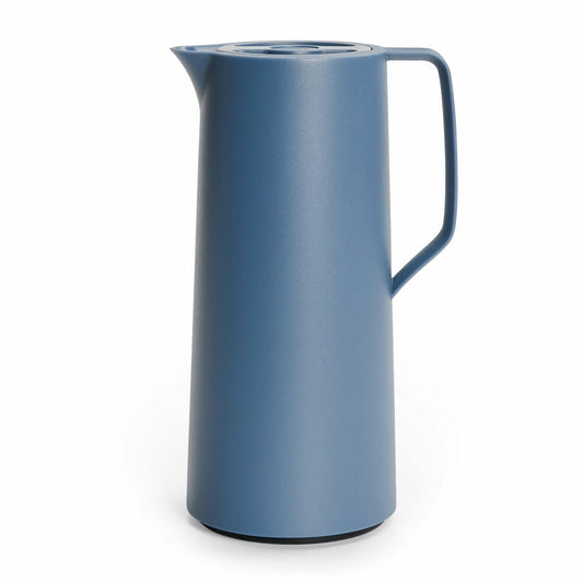 EMSA Motiva Isolierkanne, Isokanne, Kanne, Kaffeekanne, Edelstahl, Glas-Isolierkolben, Blau, 1 L, N41703