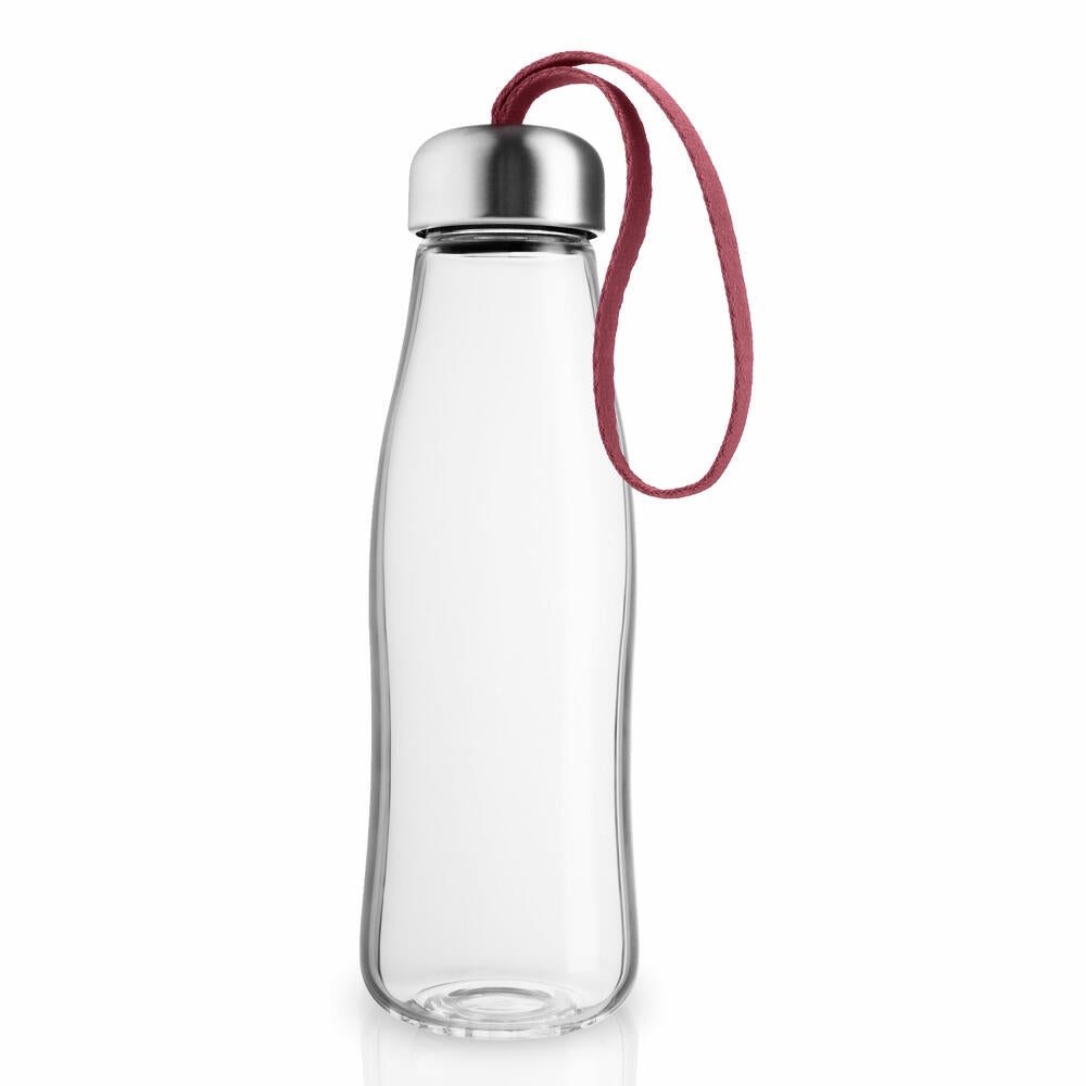 Eva Solo Glastrinkflasche Pomegranate, Flasche, Edelstahl, Kunststoff, Nylon, Dunkelrot, 500 ml, 575041