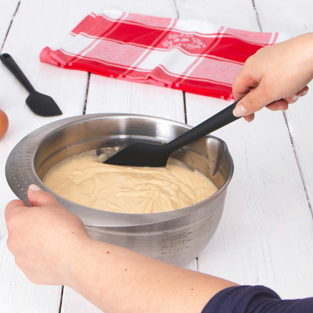 Städter Soft-Grip dough scraper, dough scraper, dough spatula, dough divider, silicone, black, 27.5 cm, 640078