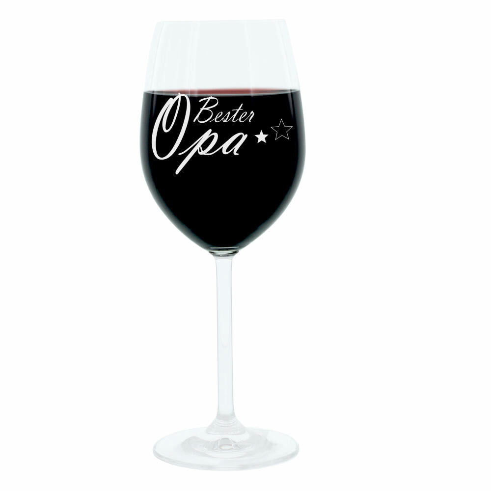 Leonardo wine glass 400 ml, Best Grandpa, gift mood glass with funny engraving, mood glass, 22 cm
