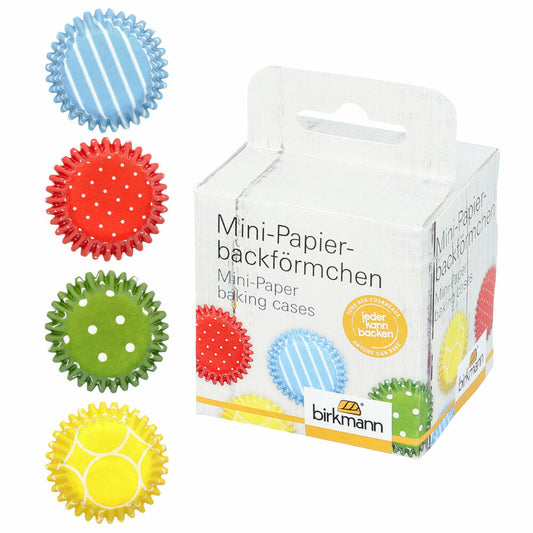 Birkmann Mini-Papierbackförmchen, 100 Stück, Backförmchen, Muffinbackform, Muffinform, Gemustert, Ø 4.5 cm, 444652