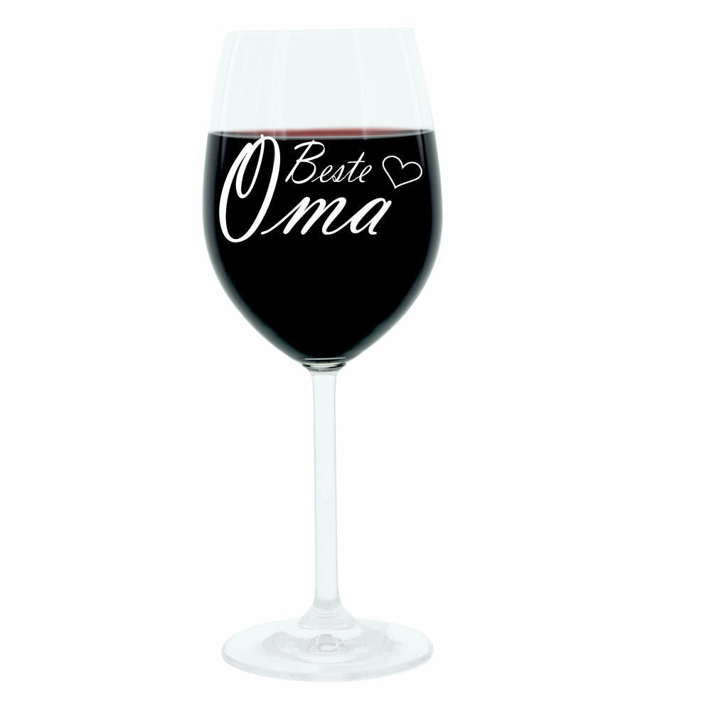 Leonardo Weinglas 400 ml, Beste Oma, Geschenk Stimmungsglas mit lustiger Gravur, Moodglas, 22 cm