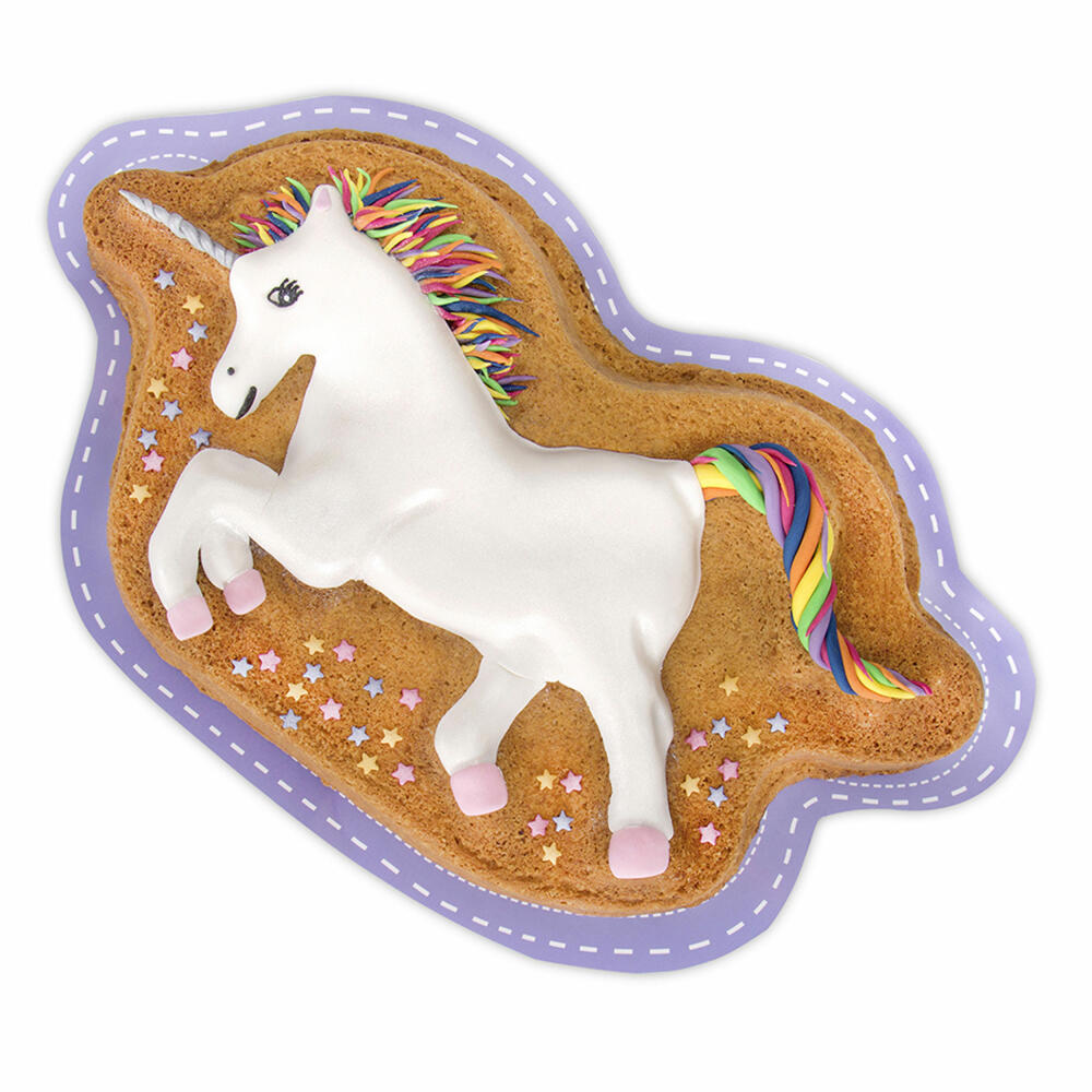 Städter KIDS baking pan unicorn, cake pan, cake baking pan, motif baking pan, metal, 36.5 x 21 cm, 619074