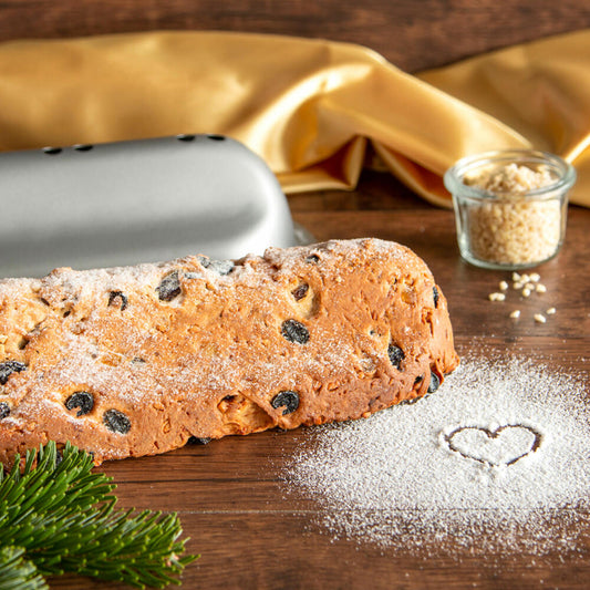 Städter We Love Baking Stollenbackhaube, Christstollen Backhaube, Stollenbackform, Backform, 37 x 12 cm, 661479