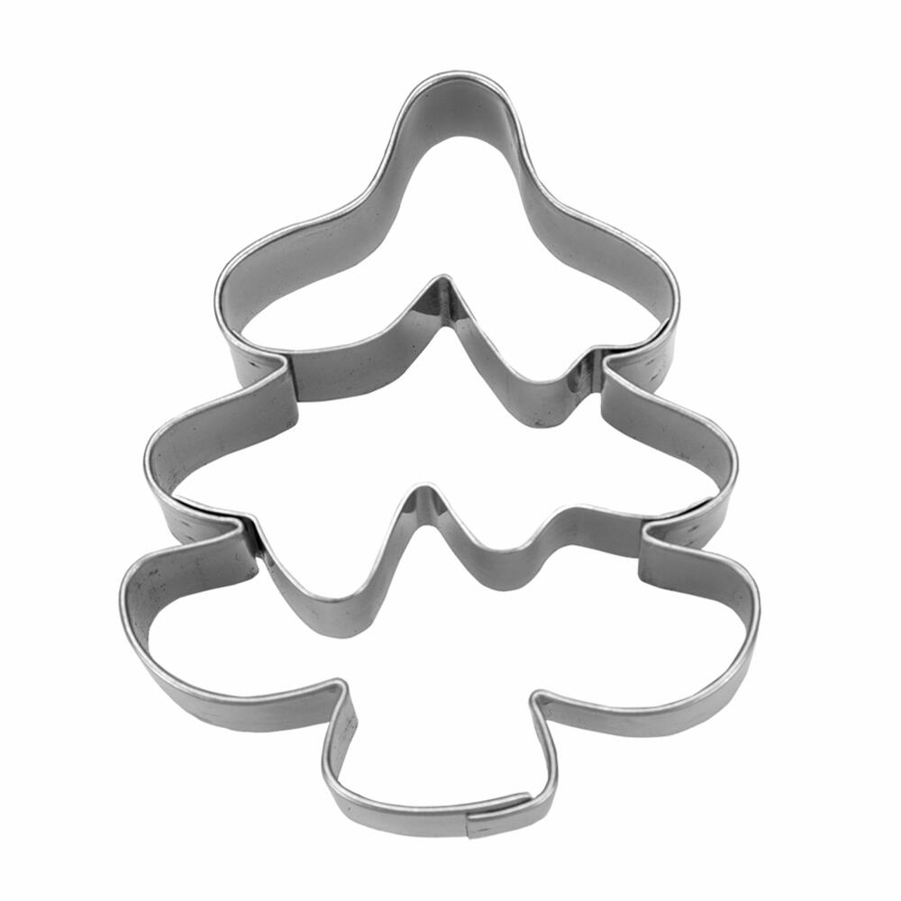 Städter Präge-Ausstecher Tannenbaum, Ausstechform, Plätzchenform, Keks, Plätzchen, Edelstahl, 6 cm, 054240