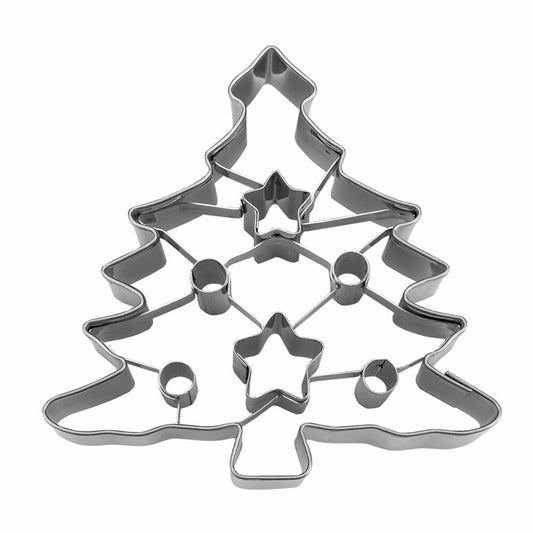 Städter Ausstecher Tannenbaum mit Aussparung, Ausstechform, Plätzchenform, Keks, Plätzchen, Edelstahl, 054264