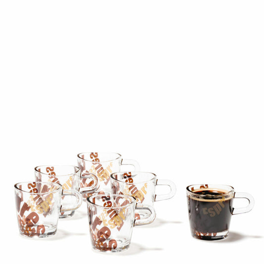 Leonardo Loop Espresso Cup with Print Set of 6, Coffee Cup, Espresso Cup, Glass, 60 ml, 86623