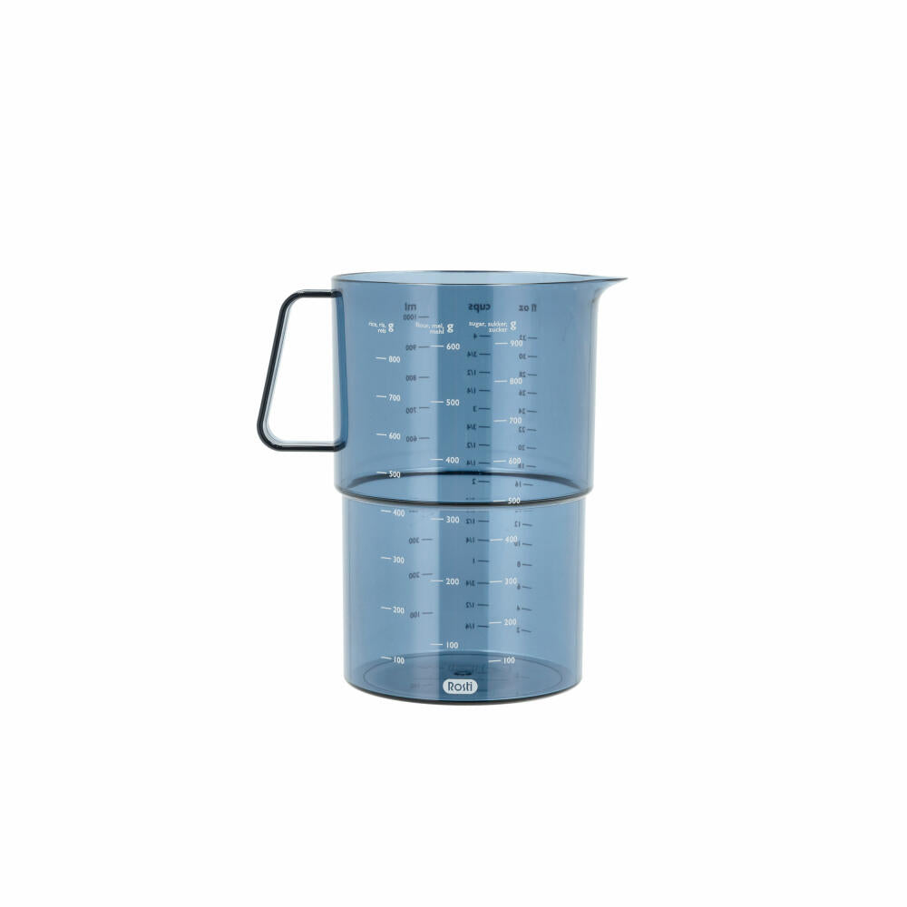 Rosti measuring cup Mensura, measuring jug, measuring cup, SAN plastic, Dusty Blue, 1 L, 25299