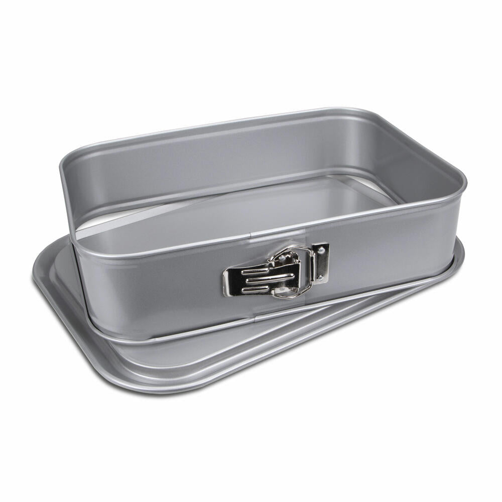 Städter We Love Baking Springform Rectangular, Cake Baking Pan, Baking Pan, Cake Pan, Metal, Silver, 33 x 23 cm / H 7 cm, 661417