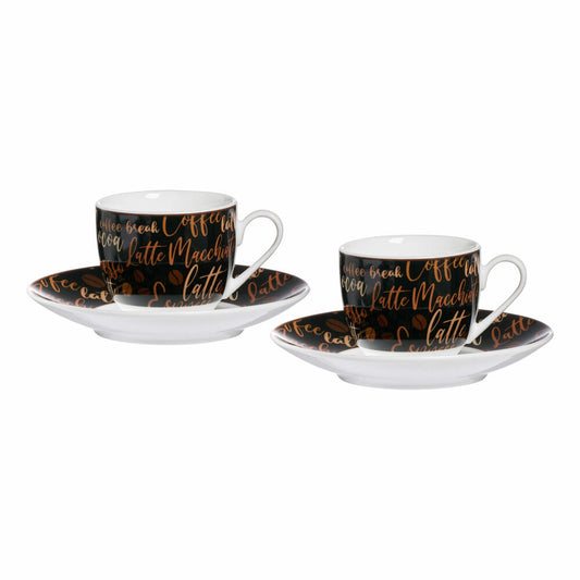 Ritzenhoff & Breker Espresso-Set Aromatico, 4-tlg., Espressotasse, Tasse, Obertasse, Untertasse, Porzellan, Braun, 90 ml, 422382