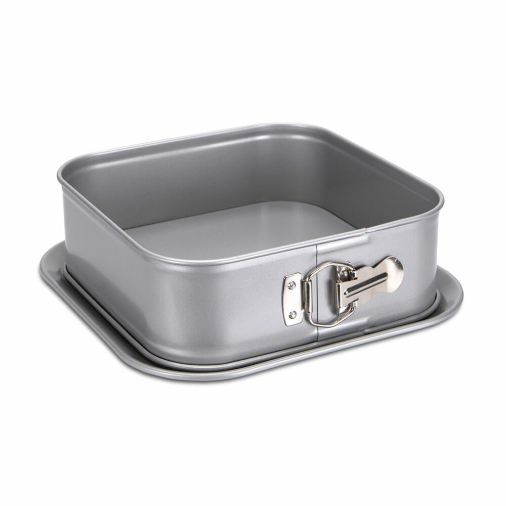 Städter We Love Baking Springform Pan Square, Baking Pan, Cake Pan, Cake Baking Pan, Metal, Silver, 23 x 23 cm, 661400