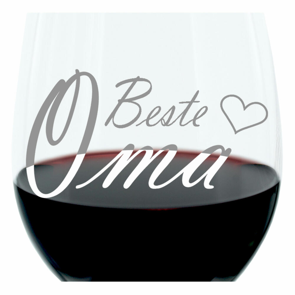 Leonardo Weinglas 400 ml, Beste Oma, Geschenk Stimmungsglas mit lustiger Gravur, Moodglas, 22 cm