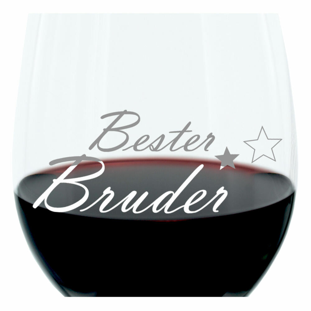 Leonardo Weinglas 400 ml, Bester Bruder, Geschenk Stimmungsglas mit lustiger Gravur, Moodglas, 22 cm