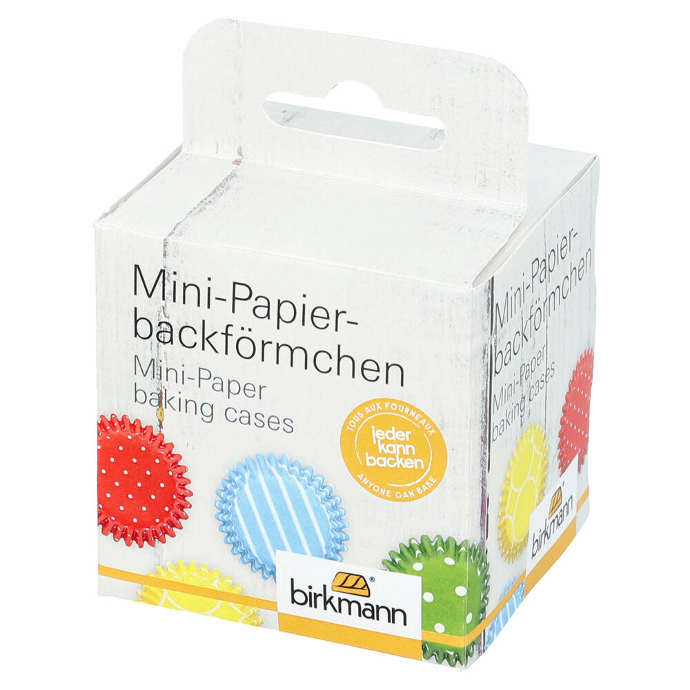 Birkmann Mini-Papierbackförmchen, 100 Stück, Backförmchen, Muffinbackform, Muffinform, Gemustert, Ø 4.5 cm, 444652