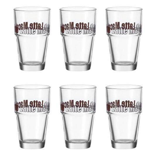 Leonardo Solo Becher Latte Macchiato 6er Set, Kaffeegläser, Cappuccino, Glas, 400 ml, 86583