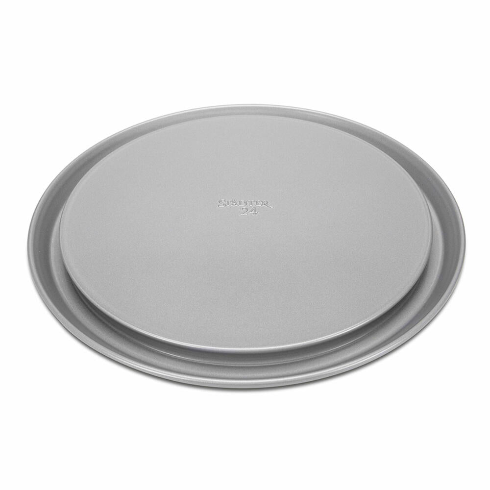 Städter We Love Baking springform pan, with flat base, baking pan, cake pan, cake baking pan, metal, silver, Ø 24 cm, 661318