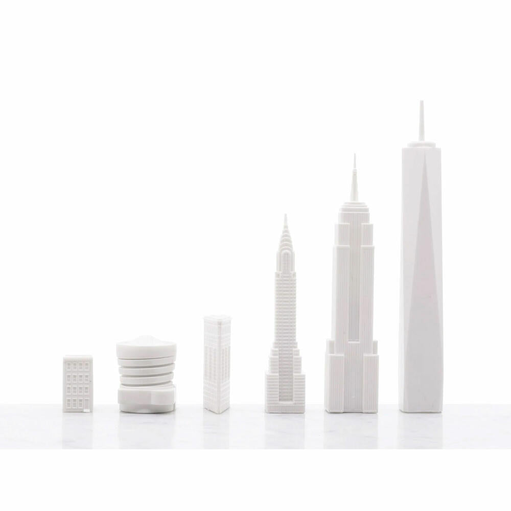 Skyline Chess Chess Set New York Edition, Designer City Chess with Acrylic Figures, 38 x 38 cm, 054