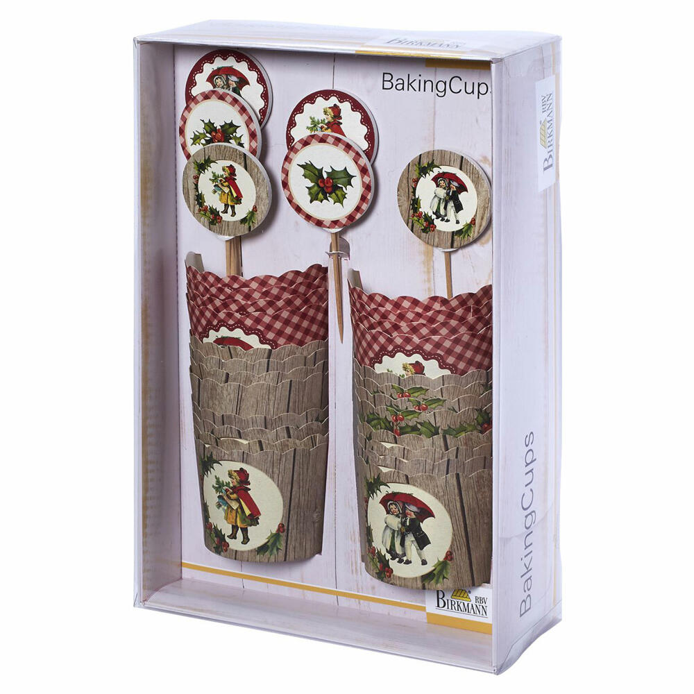 Birkmann Winter-Poesie BakingCups, 24 Stück, Backbecher, Back Becher, Servierschale, Papier, Ø 7 cm, 442290