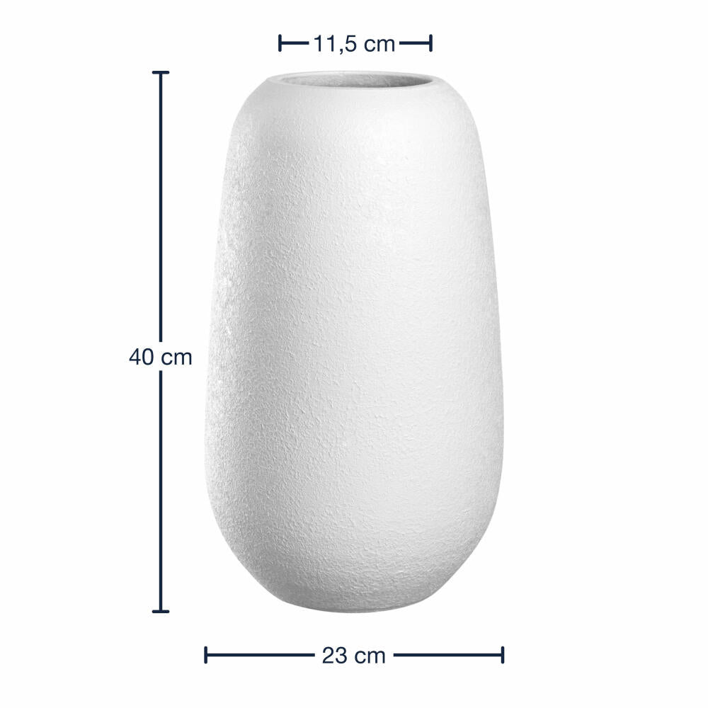 Leonardo Keramikvase Trogolo, Vase, Blumenvase, Dekovase, Keramik, Weiß, H 40 cm, 033206