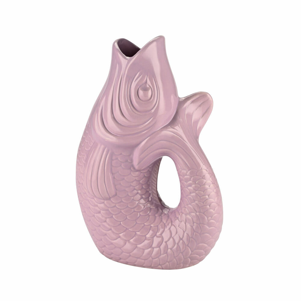 Gift Company Vase Monsieur Carafon L, decorative vase in fish shape, stoneware, lavender, 31cm, 1087405014