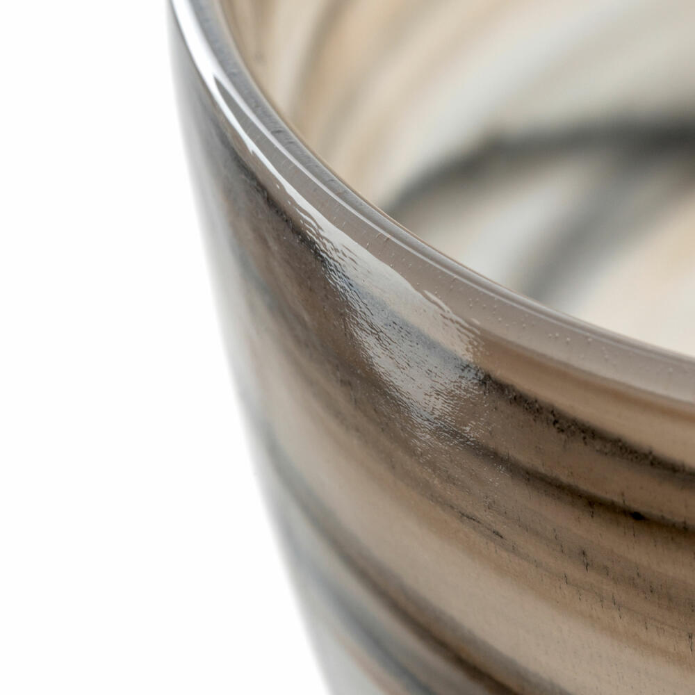 Leonardo Schale Alabastro, Schüssel, Dekoschale, Glas, Beige / Schwarz, 27 x 15 cm, 026793