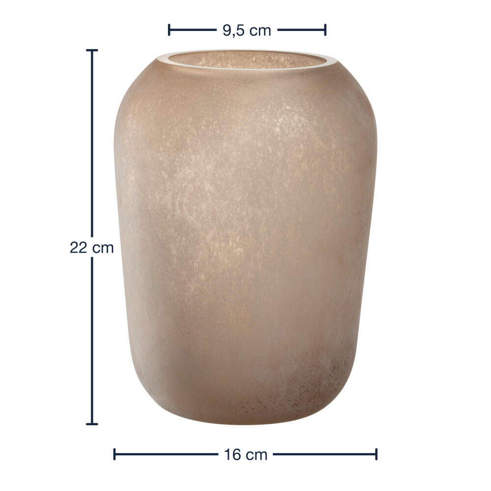 Leonardo Vase Trogolo, flower vase, table vase, decorative vase, glass, beige, H 22 cm, 033203