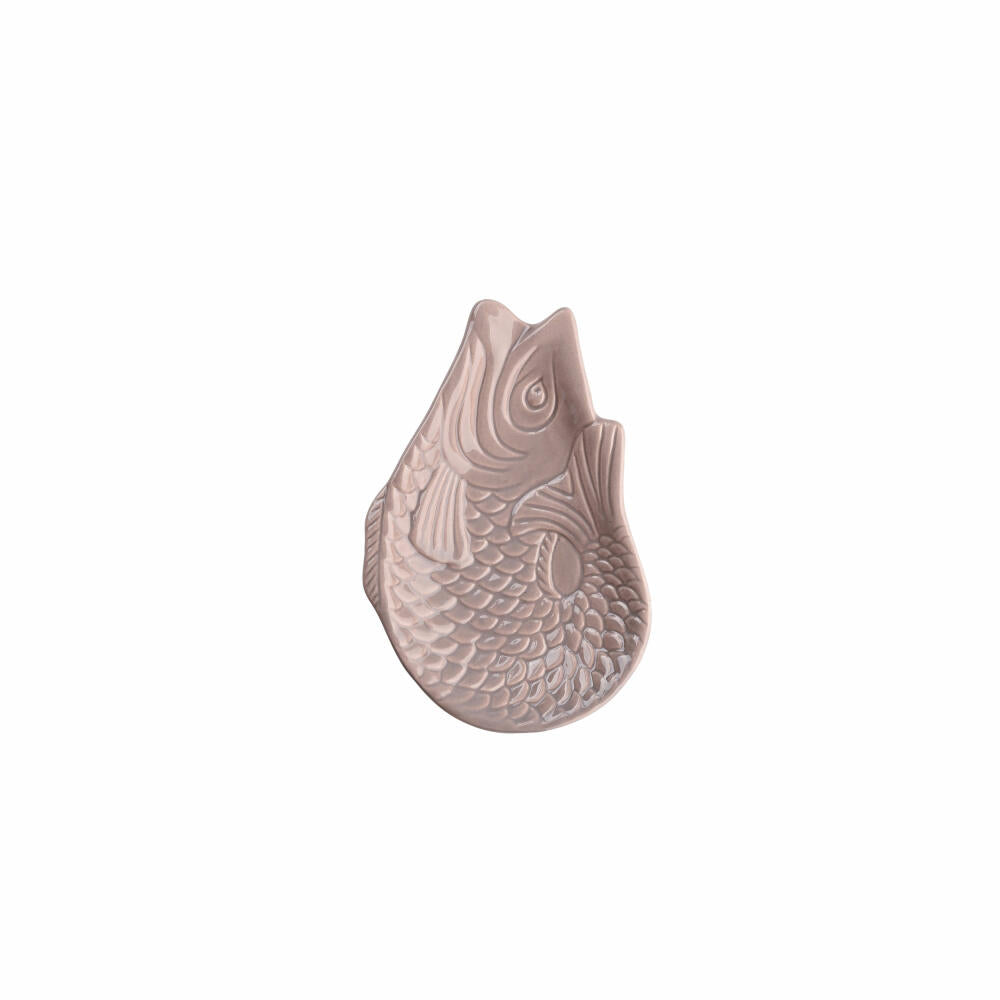 Gift Company decorative plate Monsieur Carafon S, fish-shaped plate, stoneware, sandstone, 12.5 x 8.3 cm, 1151303029