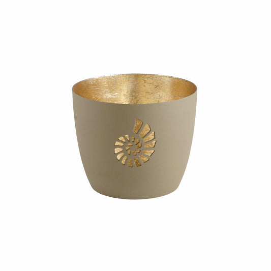 Gift Company Windlicht Madras Muschel M, Teelichthalter, Kerzenhalter, Eisen, sandstone / Gold, H 8.5 cm, 1099704029