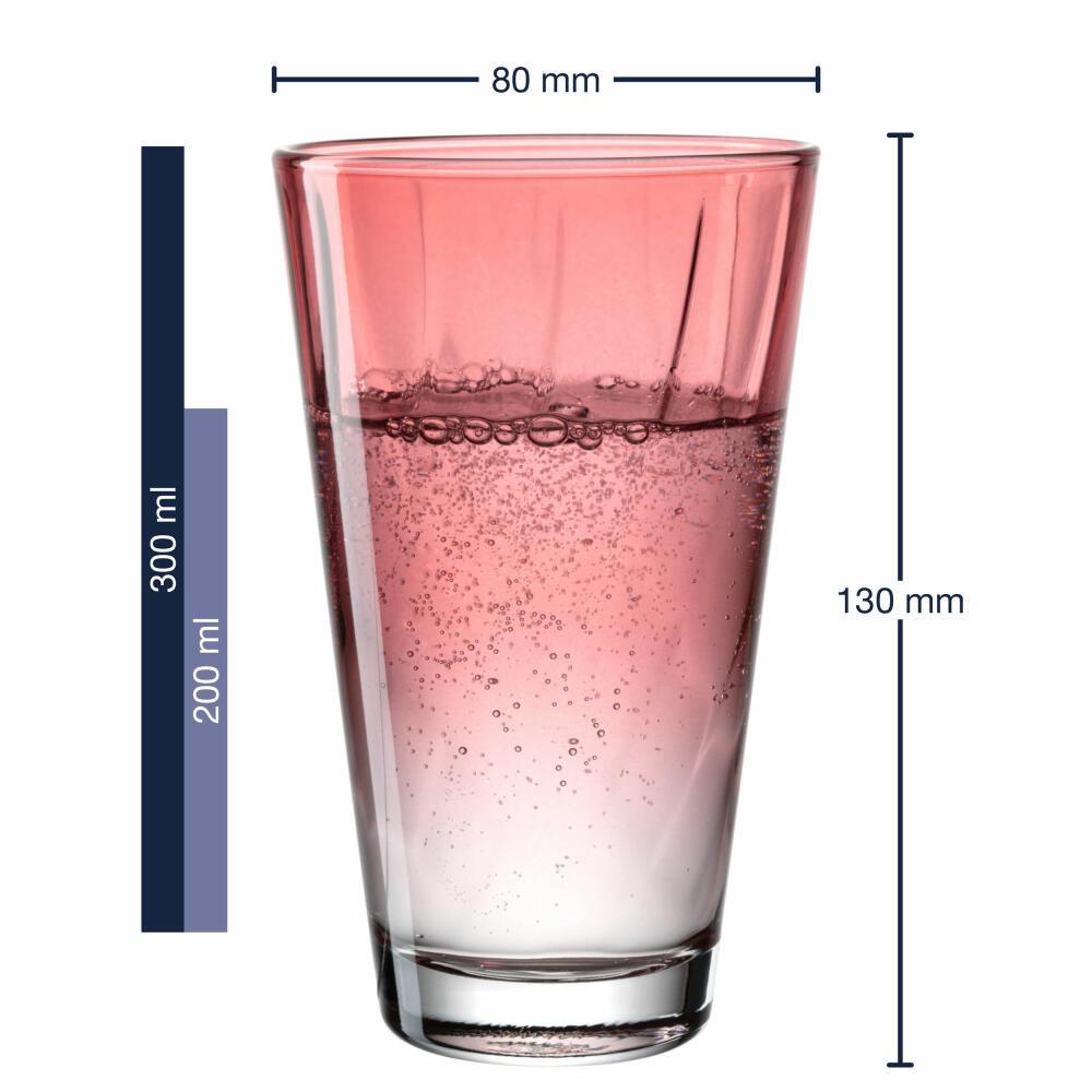 Leonardo Trinkglas Twist, 4er Set, Wasserset, Saftglas, Kalk-Natron-Glas, 300 ml, 046975