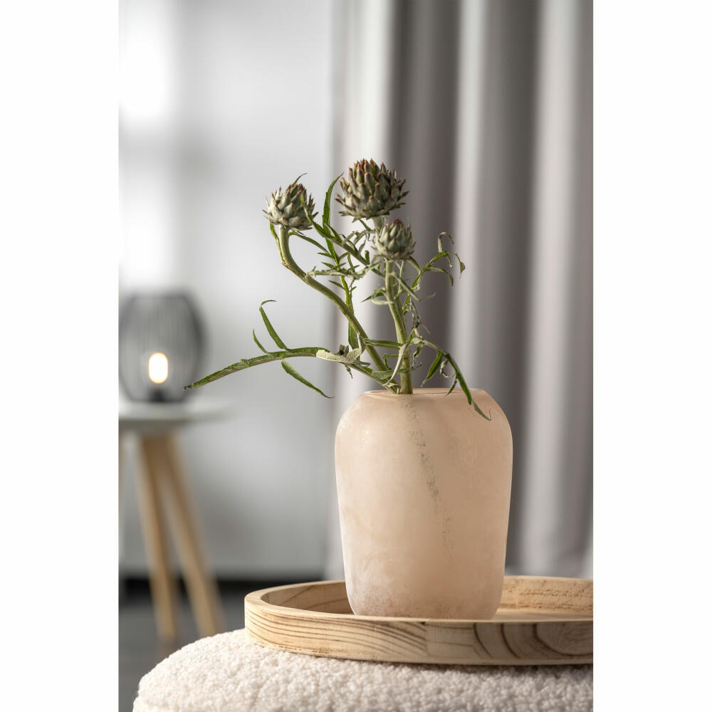 Leonardo Vase Trogolo, flower vase, table vase, decorative vase, glass, beige, H 22 cm, 033203