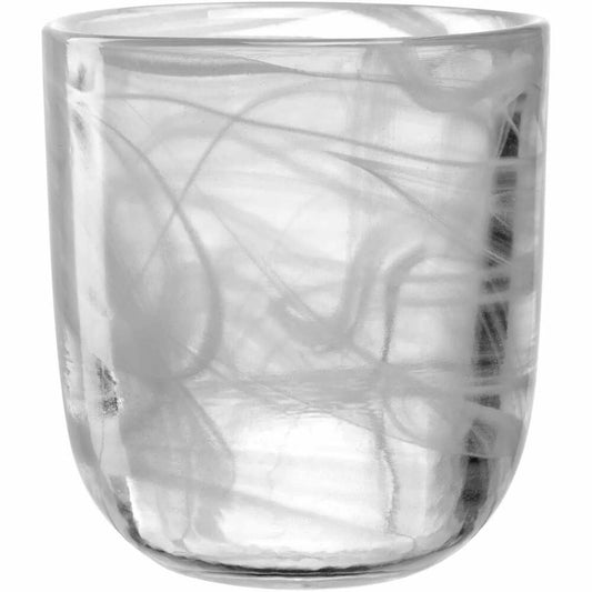 Leonardo Tischlicht Salerno, Teelichthalter, Windlicht, Kerzenhalter, Kalk-Natron-Glas, Weiß, H 11.5 cm, 053342