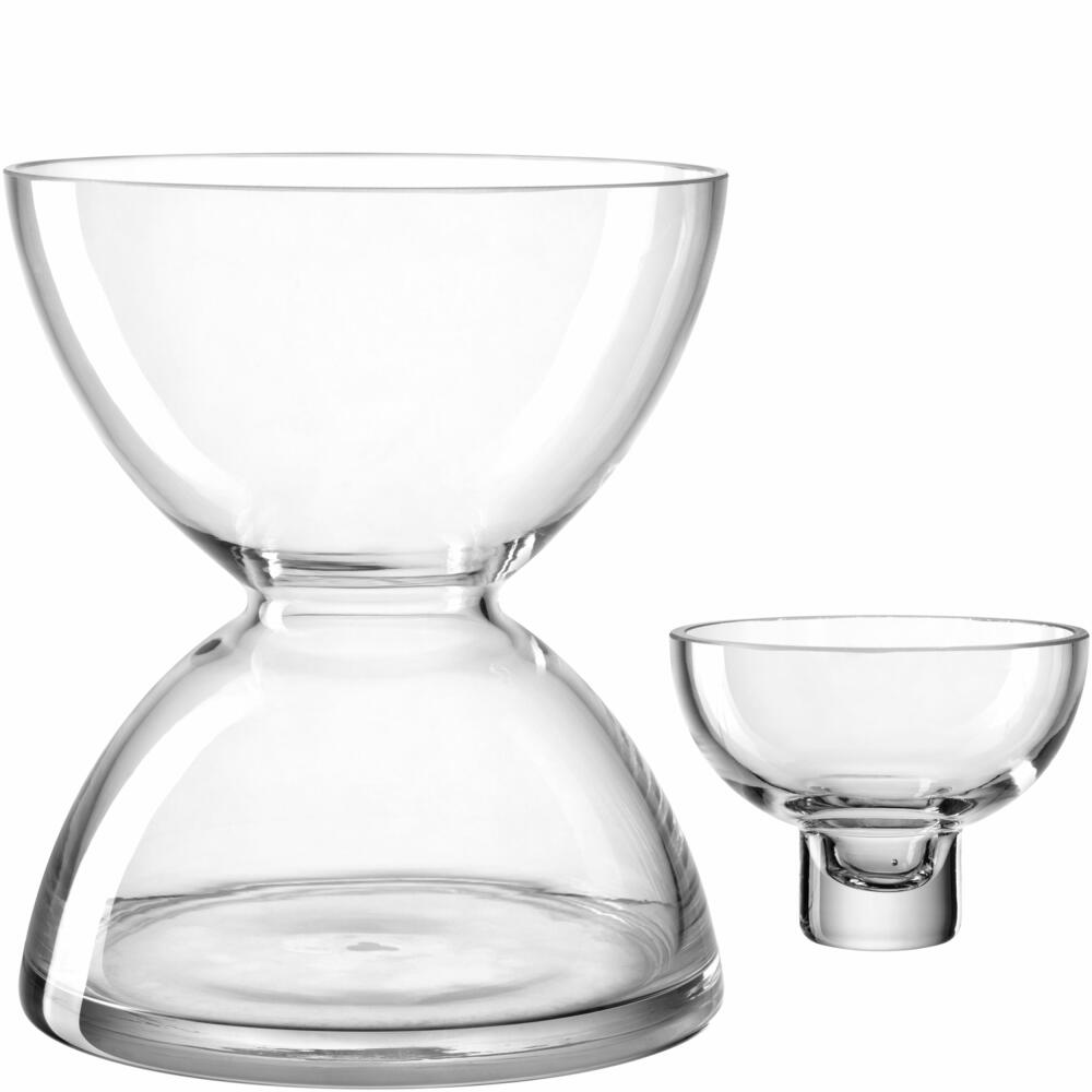 Leonardo Vase Diabolo, with insert, flower vase, lantern, candle holder, glass, H 19 cm, 025644