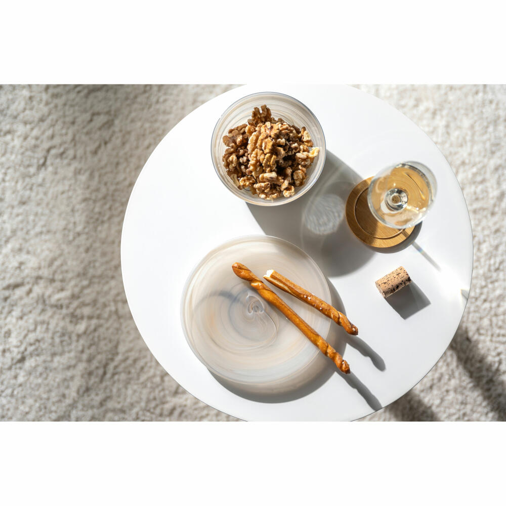 Leonardo Bowl Alabastro, Bowl, Decorative Bowl, Glass, Beige / Black, Ø 14 cm, 026786