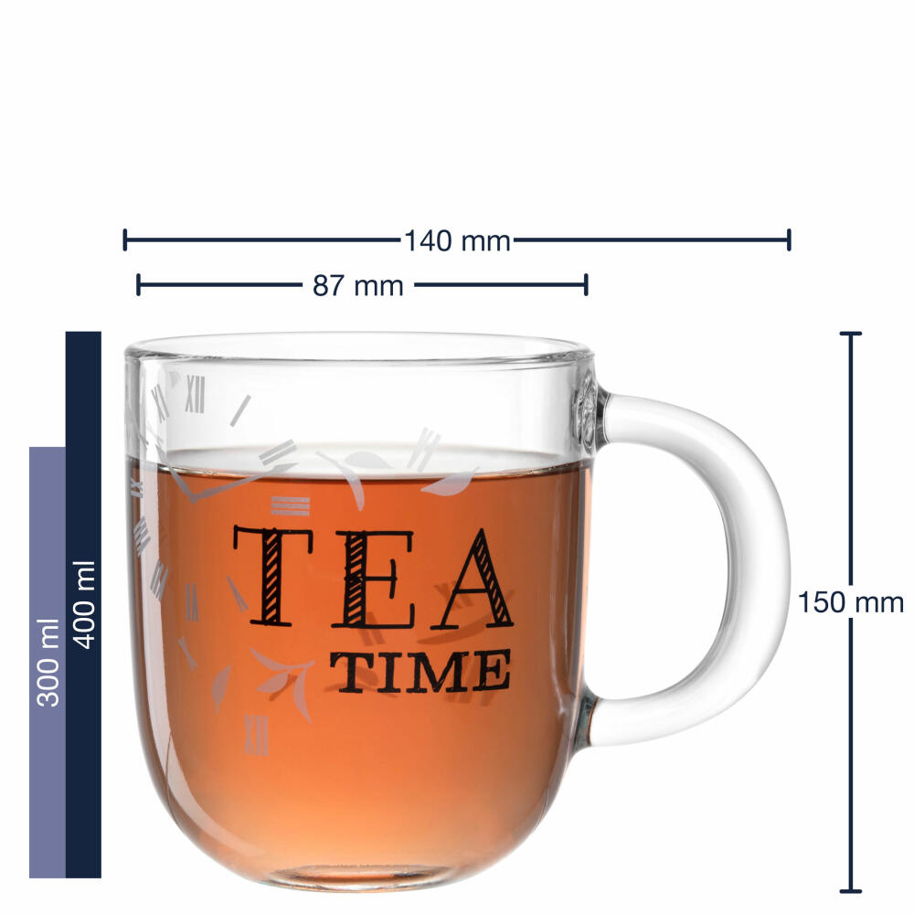 Leonardo Ufficio Tea Time Cup, Coffee Cup, Mug, Glass Cup, Soda-lime glass, 400 ml, 047078
