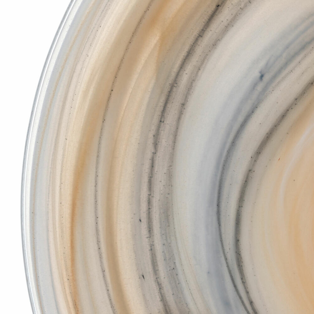 Leonardo plate Alabastro, serving plate, decorative plate, glass, beige / black, Ø 28 cm, 026792