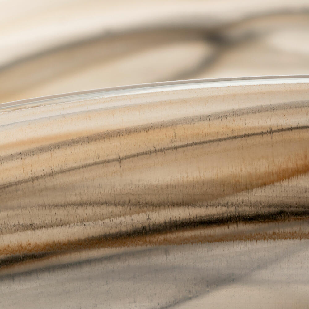 Leonardo Schale Alabastro, Schüssel, Dekoschale, Glas, Beige / Schwarz, 27 x 15 cm, 026793