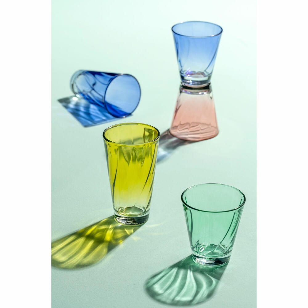 Leonardo drinking glass Twist, water glass, juice glass, soda-lime glass, green, 215 ml, 046968