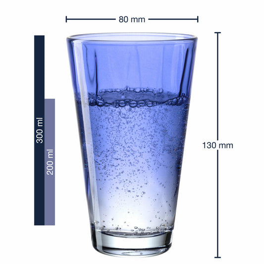 Leonardo drinking glass Twist, water glass, juice glass, soda-lime glass, blue, 300 ml, 046971