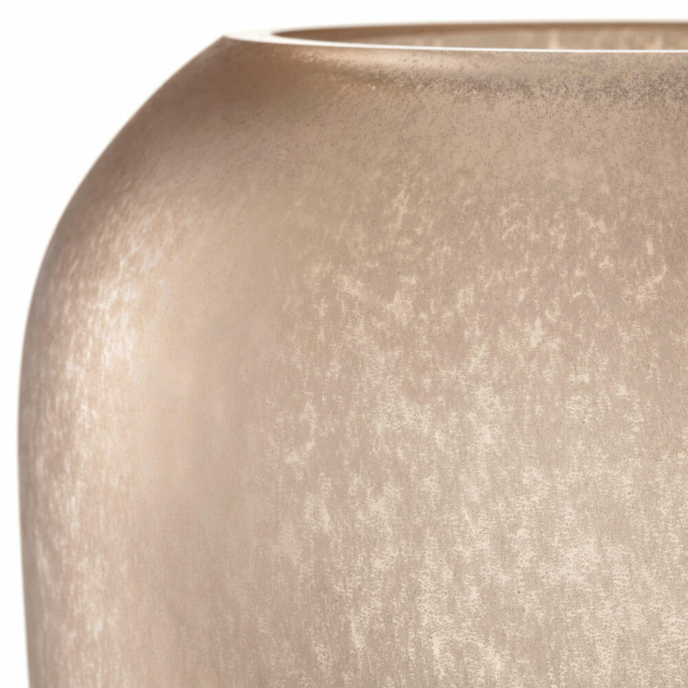 Leonardo Vase Trogolo, flower vase, table vase, decorative vase, glass, beige, H 22 cm, 033203