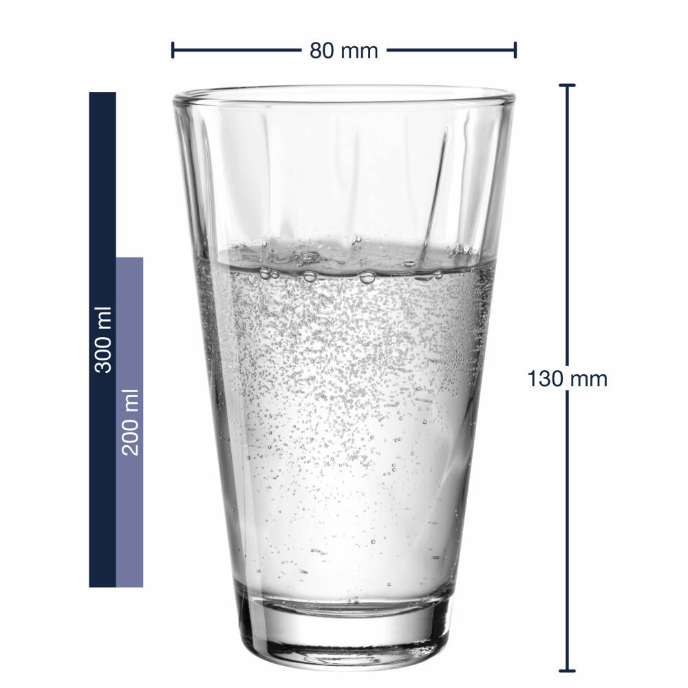 Leonardo drinking glass Twist, water glass, juice glass, long drink glass, soda-lime glass, 300 ml, 023591