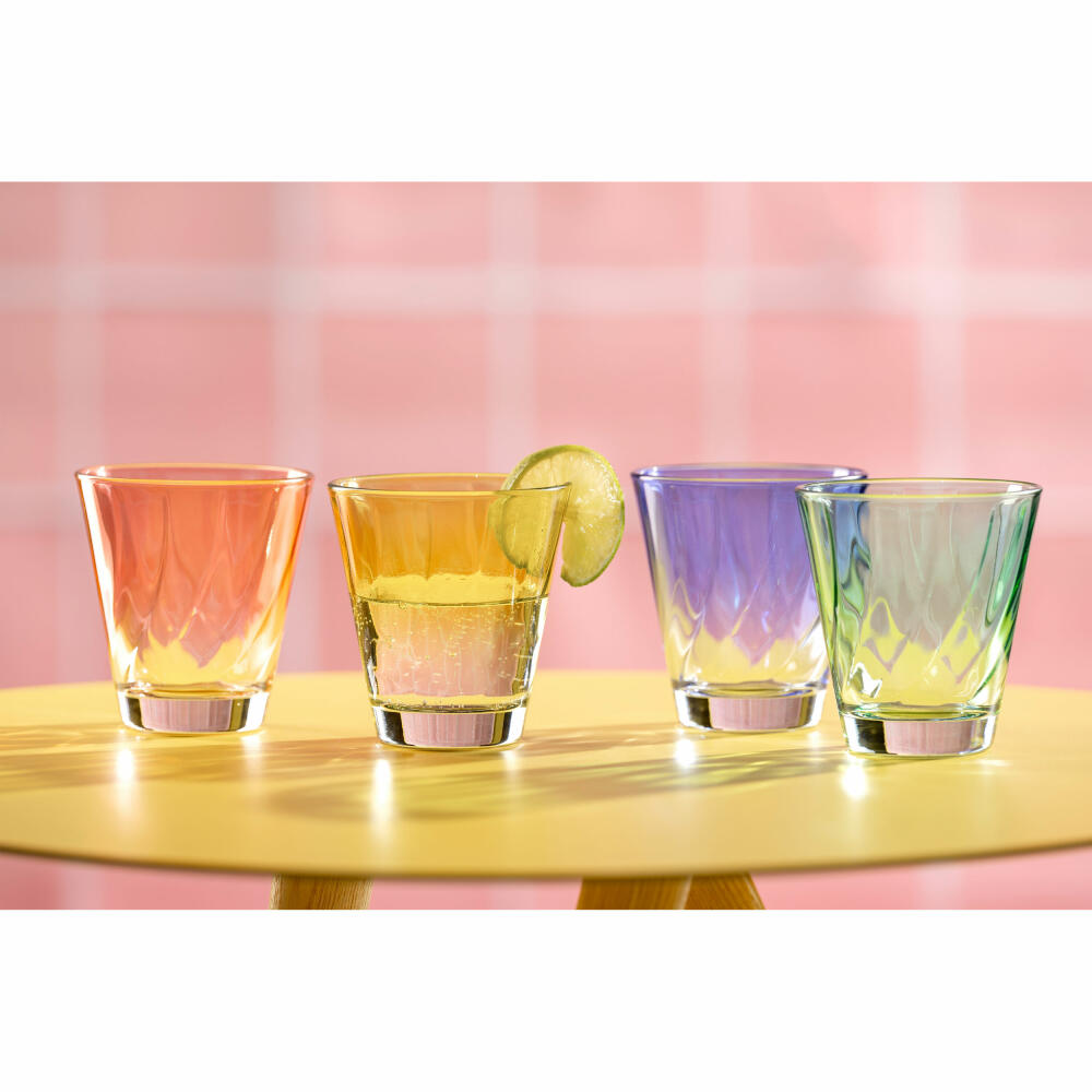Leonardo Trinkglas Twist, 4er Set, Wasserset, Saftglas, Kalk-Natron-Glas, 215 ml, 046974