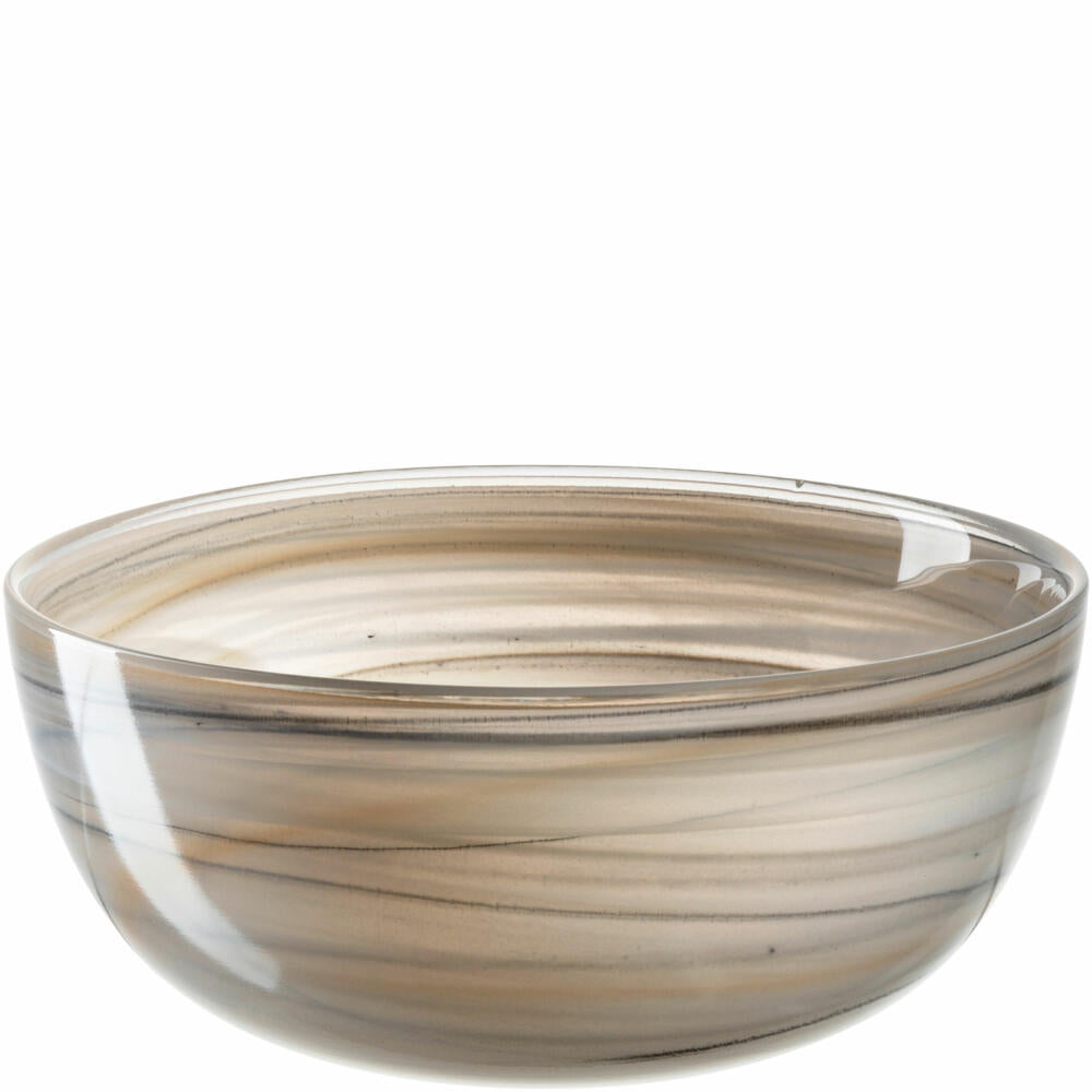 Leonardo Bowl Alabastro, Bowl, Decorative Bowl, Glass, Beige / Black, Ø 14 cm, 026786