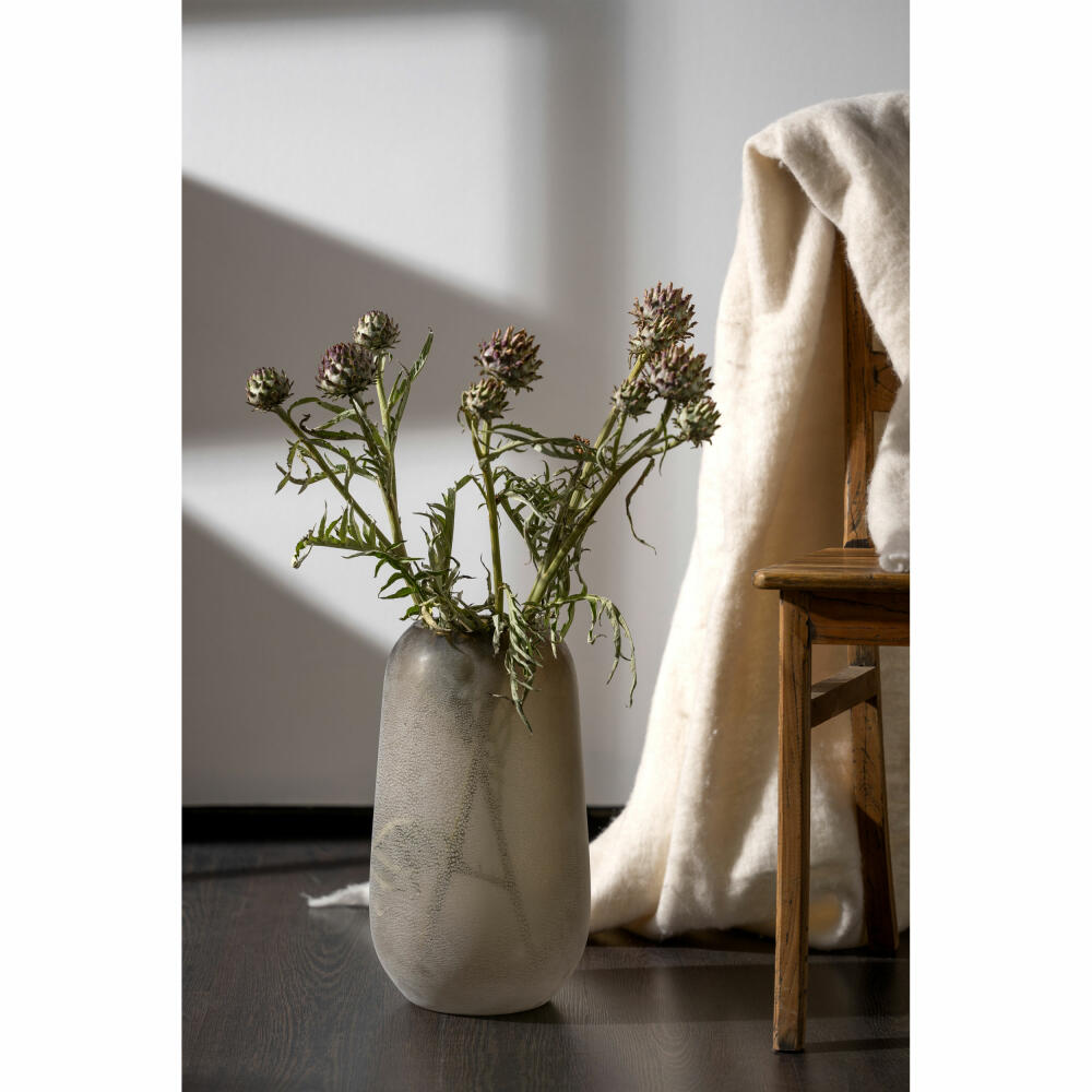 Leonardo Vase Trogolo, Blumenvase, Tischvase, Dekovase, Glas, Taupe, H 40 cm, 033204